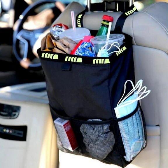 Car Trunk Organizer, Hanging Back Seat Storage Bag for Vehicle Garbage, Foldable Utility Container for Travel Grocery Camping, Heavy Duty Mesh, Easy Install for Cars Trucks SUVs