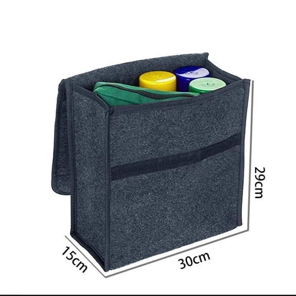 Car Trunk Organizer Large Capacity Soft Felt Storage Box Anti Slip Compartment Storage Bag for Vehicle Boot Cargo Storage Accessory