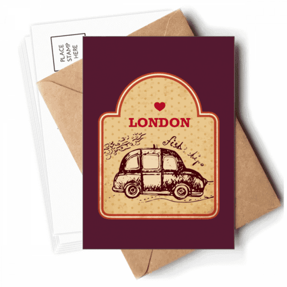 Car UK London Stamp Britain Postcards Envelopes Blank Note Cards Mailing