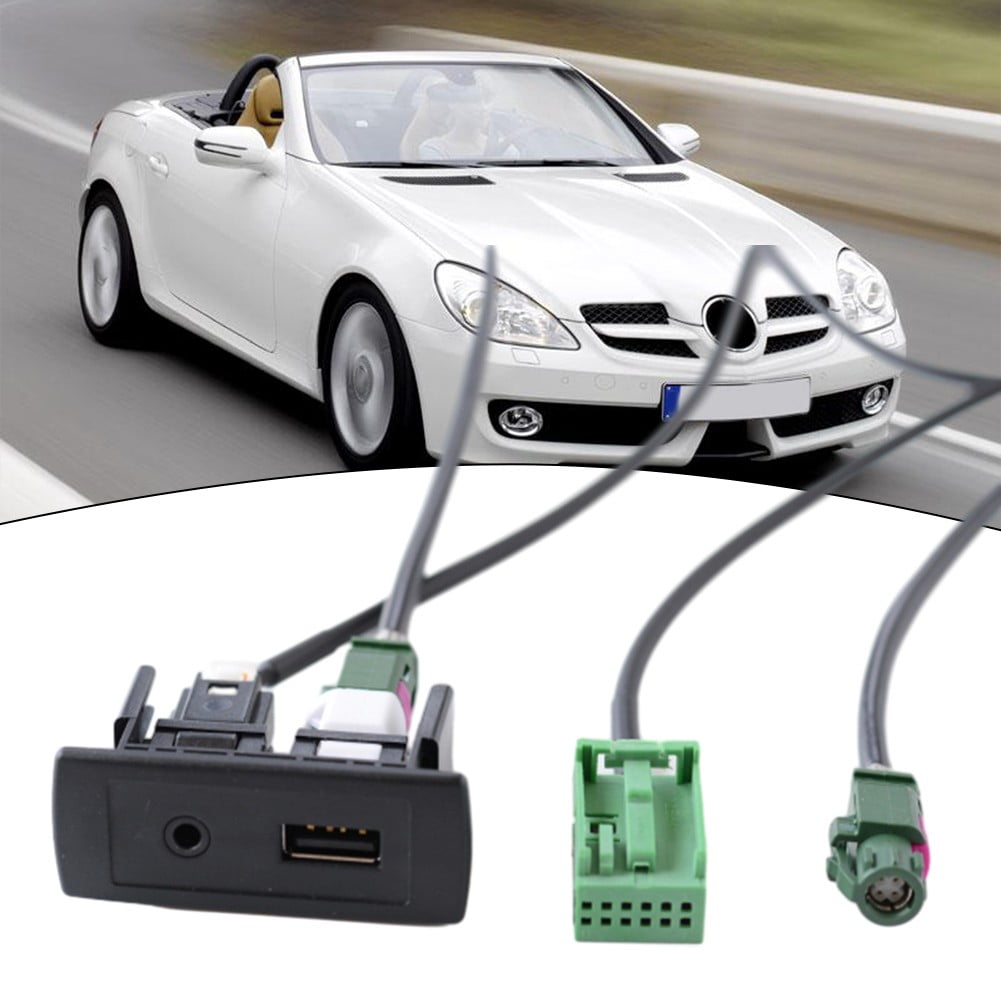 メルセデスヴェンツ SL63 AMG USB Car USB AUX Plug w/ Wire Harness for Mercedes SLK SL 2008