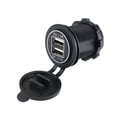 thumbnail image 1 of Car USB Charging Socket Outlet Double USB Outlet USB Power Outlet with Waterproof Caps Rings Light USB Port for Marine, 1 of 8