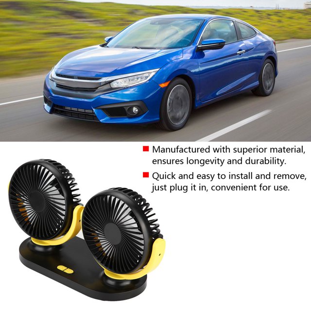 Car USB Fan Air Conditioner Fan USB Dual Head Car Fan Portable Air Conditioner Auto Cooler