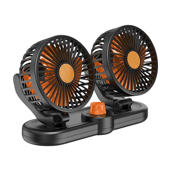 Car USB Fan, Dual Head Cooling Fan, Strong Wind Car Fan, Three-Way Adjustable Angle Fan, Mini Vehicle Desktop Fan, Brushless Motor Silent Car Accessory, Multi-Use Cooling Fan