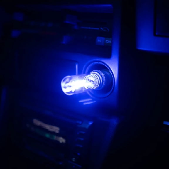 Car USB Night Light Bulb Portable LED Car Interior Night Lighting Plug Mini Glass Bottle LED Bulb Retro Plug-in Ambient Lamp for Bedroom Bar Vehicle Camping Holiday Carnival Party(A)