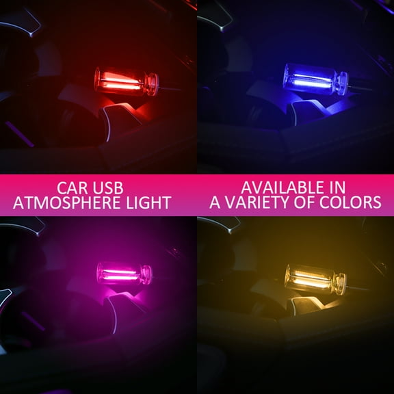 Car USB Night Light Glass Bottle Light Touch Adjustable LED USB Lamp Dimmable Portable Mini Glass Bottle Night Lamp Plug and Play USB Atmosphere Light for Auto Interior Bedroom Ambient Light Yellow
