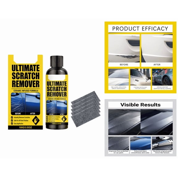 Car Ultimate Scratch Remover, Premium Polishing Compound Scratch Removal Paste, Quick Fix For Deep Scratches And Restores Car Paint Original Luster (B)