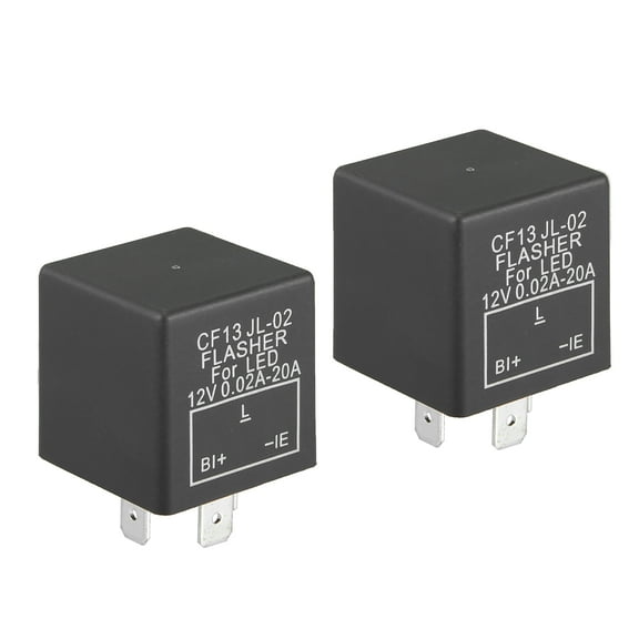 Car Unique Bargains 2 Pcs Electronic LED Flasher Relay Fix CF13 JL-02 3 Pin Turn Signal Light Blink Flash for Motorcycle