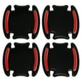 thumbnail image 1 of Car Universal Car Door Handle Cup Cover Anti-scratch Protection Film Reflective Stickers Black Red 4 Pcs, 1 of 6
