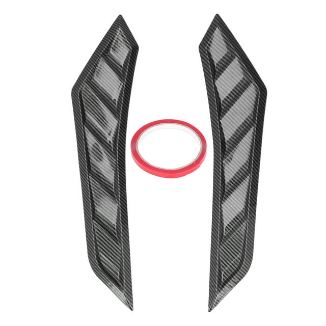 Car Universal Carbon Fiber Hood Vents Cover Set Easy Install