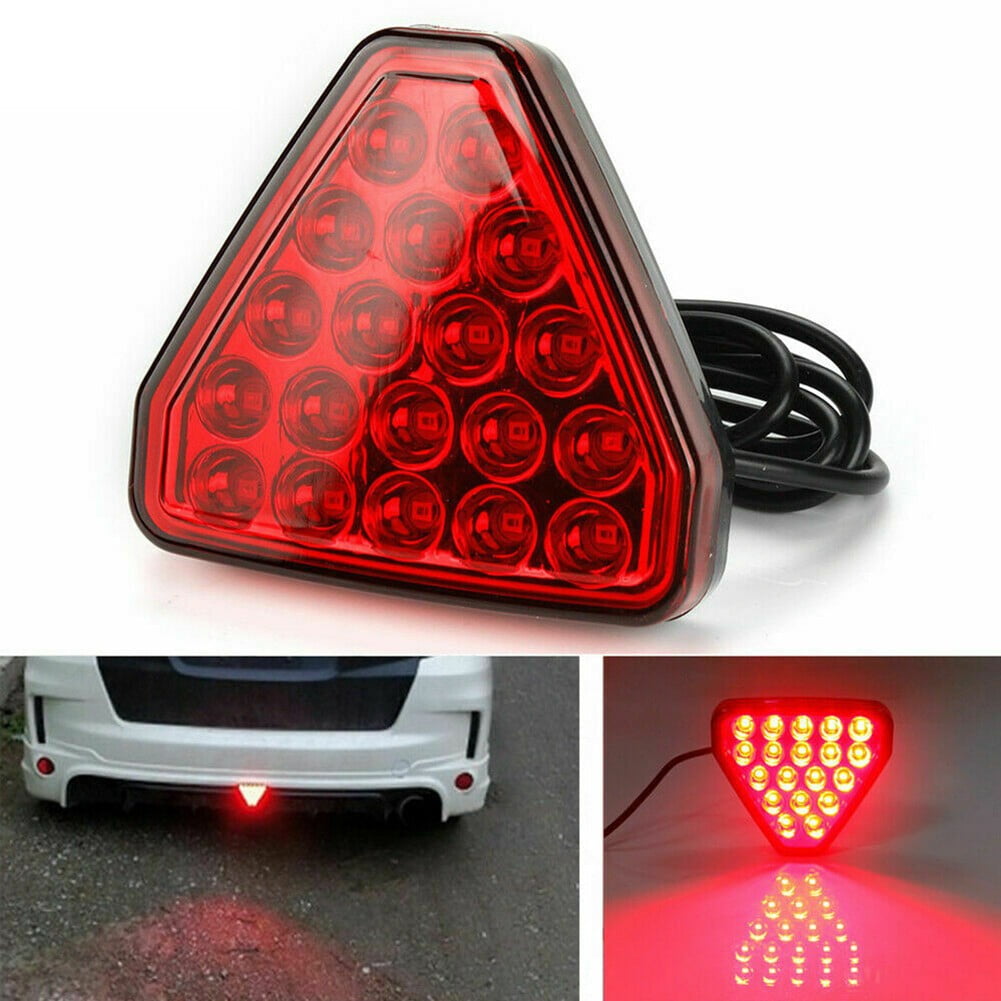 Triangle Bumber Car Universal F1 Style Triangle Red LED 3rd Rear Bumper Tail Stop ...