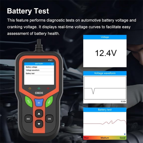 Car V321 OBD2 Scanner Diagnostic Tool, CICPAP Engine Fault Code Reader for All OBD II Protocol Cars since 1996, Professional Car Code Readers & Scan Tools