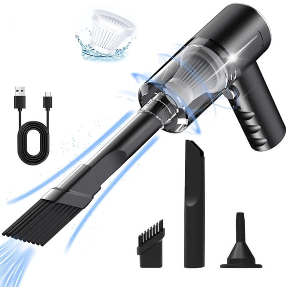 Car Vacuum Cleaner 3000Pa Strong Suction, Rvkxad Handheld Wireless Vacuum Cleaner Blower In 1, Portable Rechargeable Car Home Vacuum With 1200mAh Battery Washable Filter
