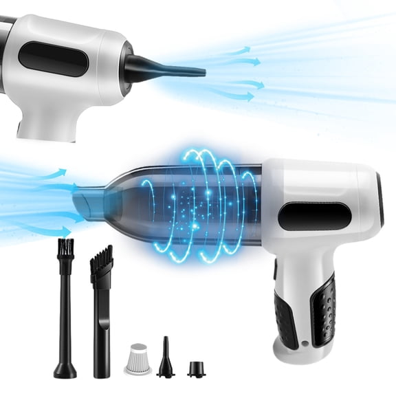Car Vacuum Cleaner - 8.9 x 6.7in, 6000Pa Portable Handheld with 2000mAh Battery & Multiple Attachments for Home and Auto()