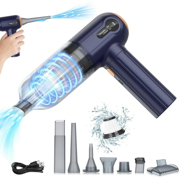 Car Vacuum Cleaner,Cordless15000PA Powerful Sutions Handheld Vacuum, Lightweight Mini Vacuum Blow & Suction,Car Vacuum for Car,Keyboard,Inflating Swimming Rings and Pet Hair