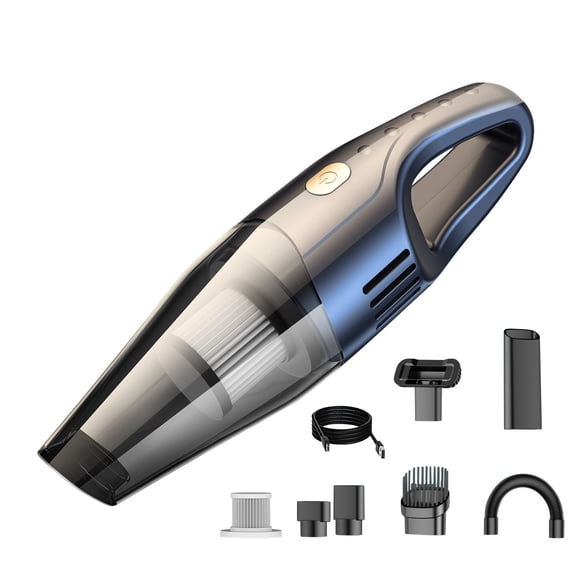 Car Vacuum Cleaner High Power- 18KPa Powerful- 35 Mins Runtime- 3 Gear- 2 in 1 Compressed Air Duster- Cordless Portable Mini Handheld Vacuum with Brushless Motor and Type C Black