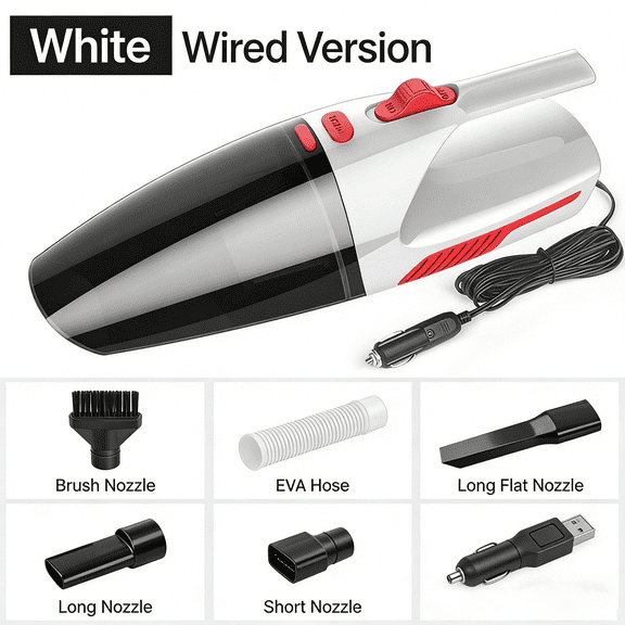 Car Vacuum Cleaner – High-Power Handheld Mini Vac with 12V Vehicle Power, Multi-Function Portable Auto Interior Cleaner