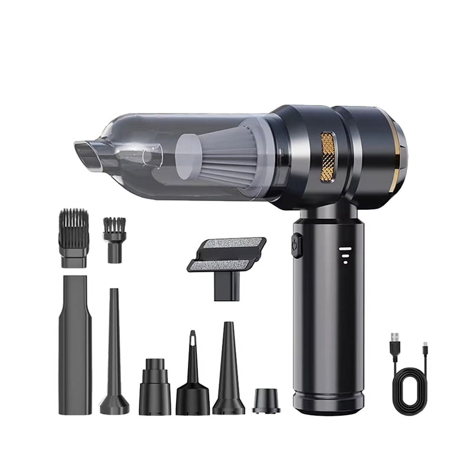 Car Vacuum Cleaner Portable High Power Handheld Brushless Motor Cleaning Machine Air Duster for Home Appliance Black,1 * Vacuum cleaner 1 set * Accessories 1 * USB-C Charging Cable,