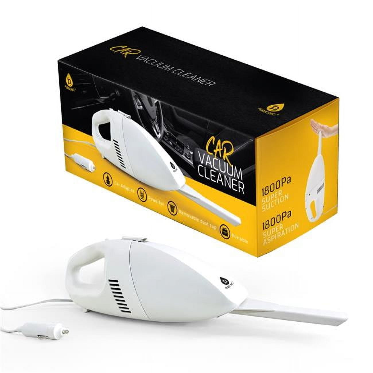 Compact White Bagless Car Vacuum Cleaner with 1800Pa Suction