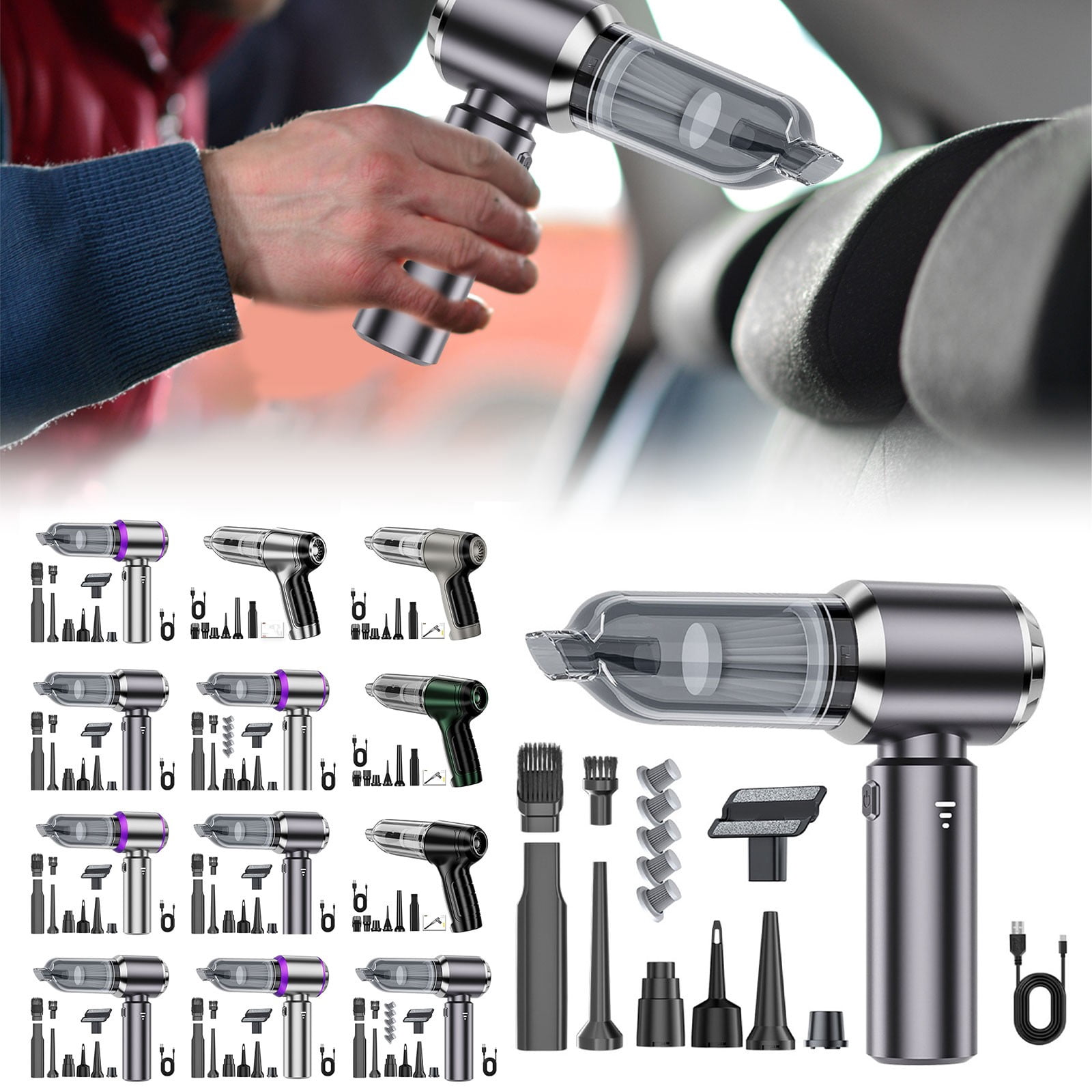 Car Vacuum Cleaner with Brushless High Power Handheld Blowing and Suction in One: a Powerful Dust Removal and Cleaning Tool for Both Home and Car Use