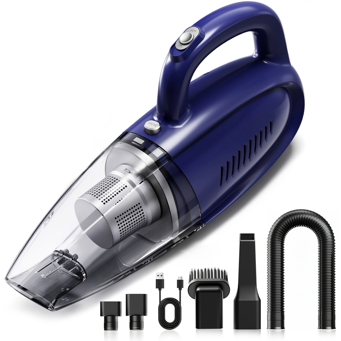 Car Vacuum Cleaner with Dual Filter, Cordless Handheld Vacuum for Car Home Pet Hair,