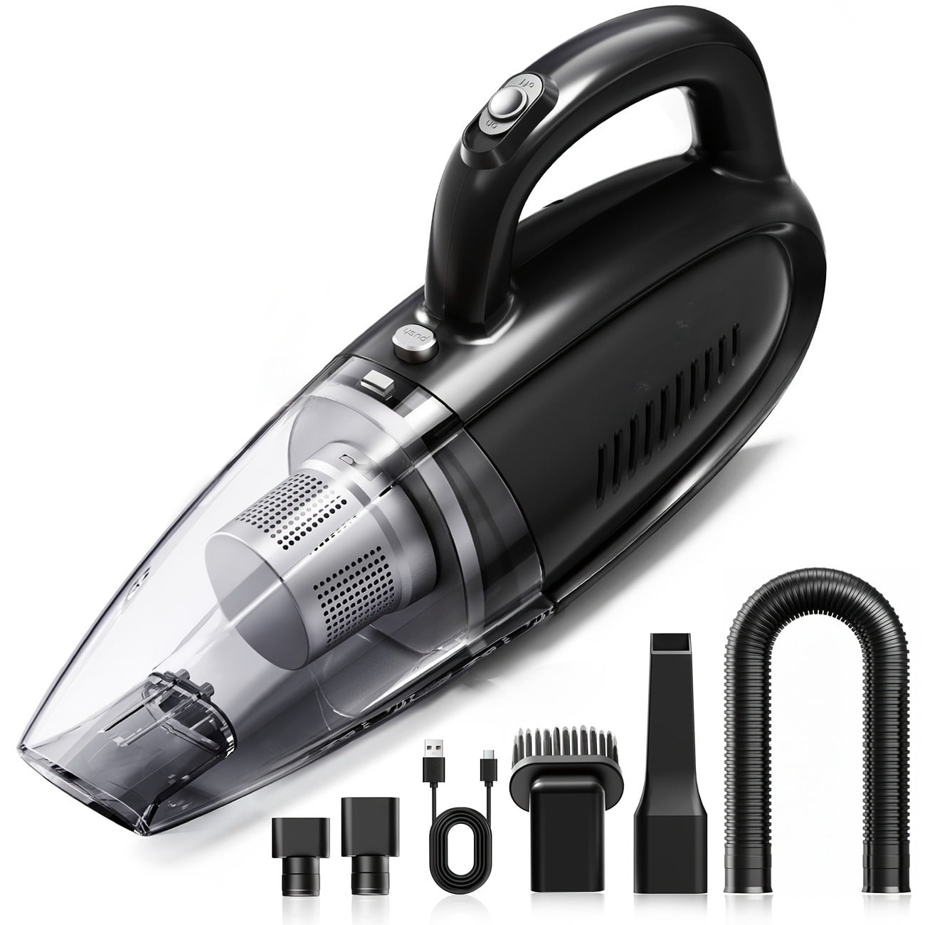 Car Vacuum Cleaner with Dual Filter, Cordless Handheld Vacuum for Car Home Pet Hair,