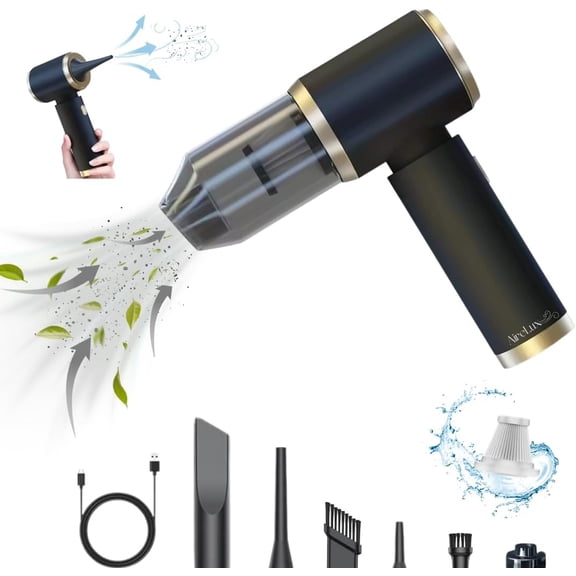 Car Vacuum Handheld 20000 PA 4in1 Cordless Rechargeable Multi-Functional Compact Powerful Suction Brushless Motor Compressed Air Duster Washable HEPA Filter Mini Home Office Pet Gift Men Women