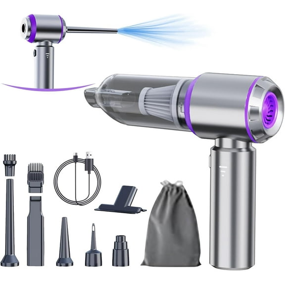 Car Vacuum Portable Cordless 20000PA High Power 4-in-1 Compressed Air Duster & Air Blower & Pump Hand Held Vacuum with Brushless Motor for Car, Home, Office,Camping Ideal Gifts for Men & Women