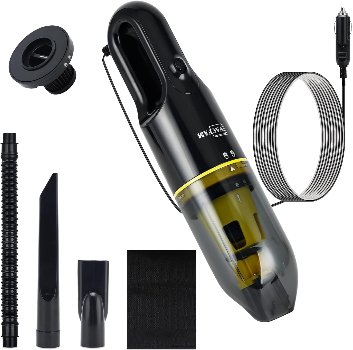 Car Vacuum,Portable Hand Vacuum Cleaner,Small Handheld Vacuum,Powerful Suction,13.5FT Cord,Handheld Dust Buster with Crevice Tool,Flex Hose,Storage Bag,Handy Vac for Interior Trunk Pet Hair