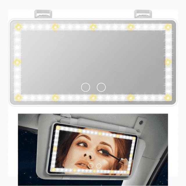 Tovendor Car Vanity Mirror with 60 LED Light, 3 Modes, Rechargeable