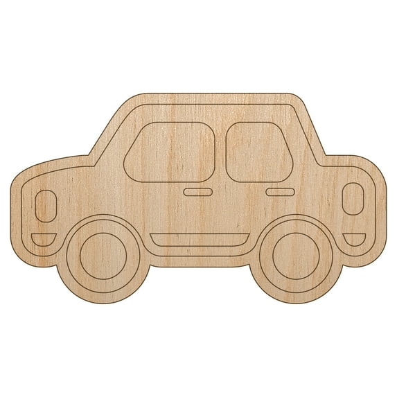 Car Vehicle Automobile Wood Shape Unfinished Piece Cutout Craft DIY Projects - 4.70 Inch Size - 1/8 Inch Thick