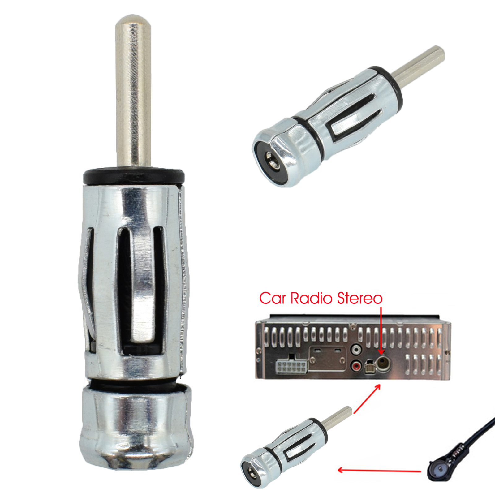 Car Vehicle Radio Stereo ISO To Din Aerial Antenna Mast Adapter