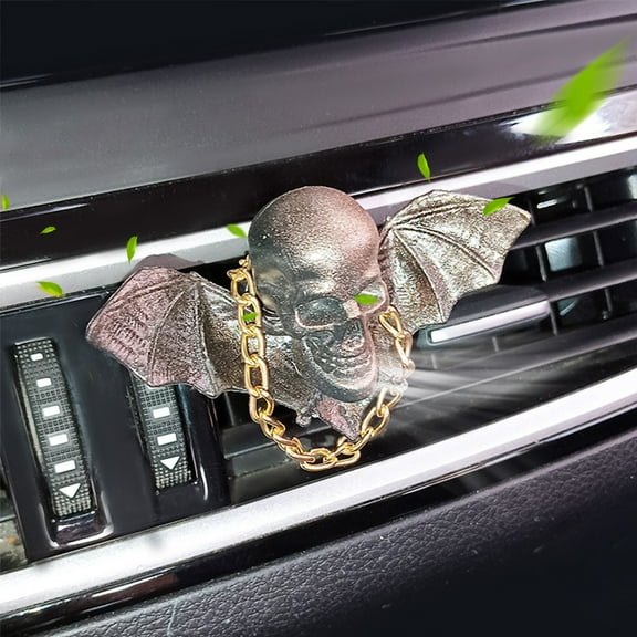 Car Vent Clip Air Freshener — 5.1in x 3.9in x 1.6in, 2 Pcs Skull Decoration with Aroma Pads, Easy Install for Auto Interior()