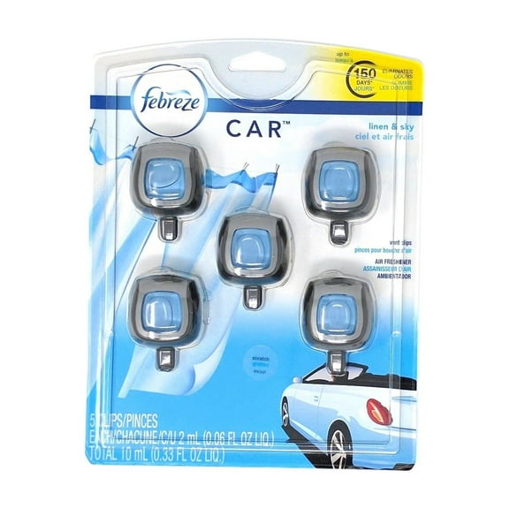 Car Vent Clips Air Freshener Linen And Sky 5 pk