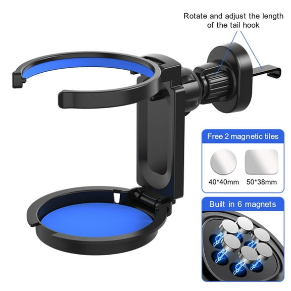 Car Vent Cup Holder, Multi-Functional Vent Mount, Holds Coffee Cups & Phones （Blue）