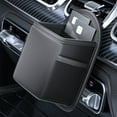 thumbnail image 1 of Car Vent Organizer – Leather Car Storage Box for Phones, Cards, & Essentials | Universal Adjustable AC Vent Mount with Anti-Slip Hooks (5.91x4.13in, Black), 1 of 6