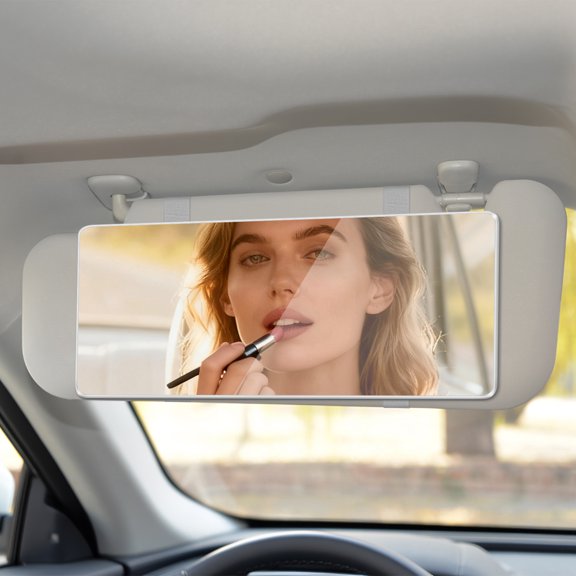Car Visor Cosmetic Mirrorhigh-Definition Transparent Makeup Mirror with Fixing Strap, Suitable for Girls and Women, The Perfect Gift for Car Enthusiasts and Friends