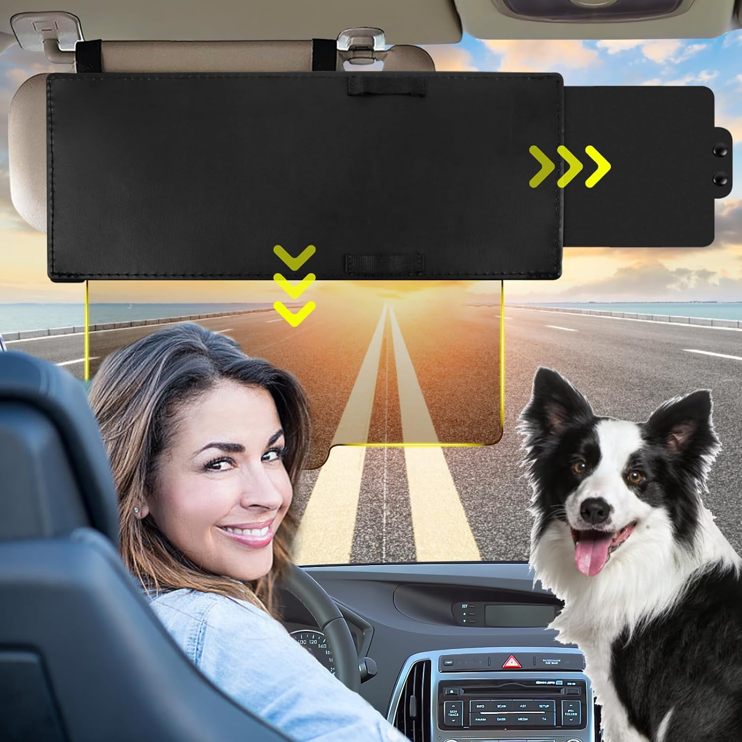 Sun Visor Extender For Cars – Polarized Clip-On Sun Blocker, Adjustable & Universal Fit (2 Pack)