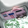 thumbnail image 1 of Car Visor Organizer, Multi-Function Storage Bag with 9 Pockets and Glasses Clip, for Cards, Documents, Sunglasses, and Pens, Easy Install Sun Visor Holder for Auto Interior Accessories, 1 of 5