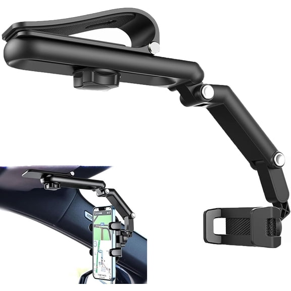 Car Visor Phone Holder, 360° Rotating Clip Mount for Auto
