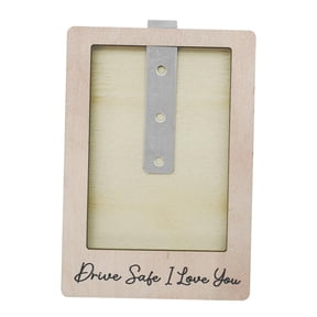 Car Visor Photo Clip Sun Visor Photo Holder Picture Frame Wooden Material Gift for Dad Mom Husband Drivers
