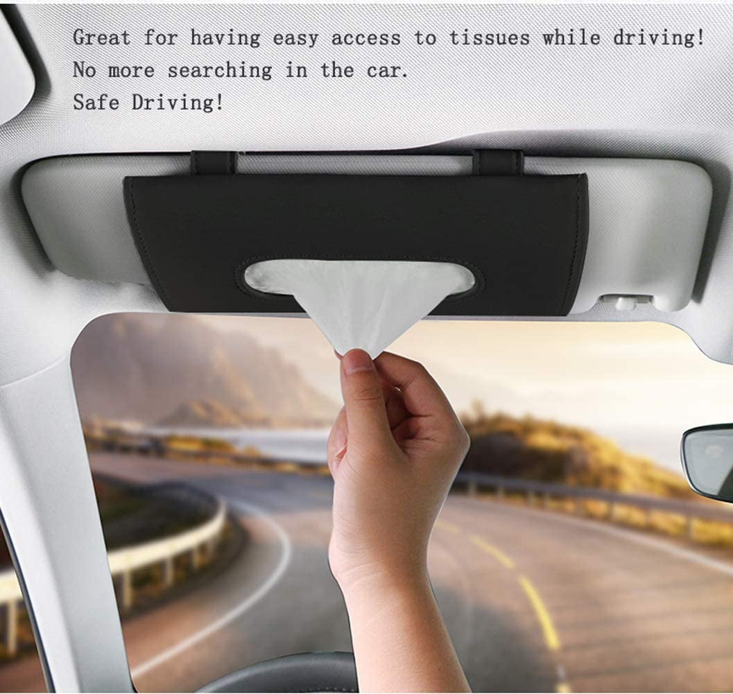 Car Visor Tissue Holder, Sun Visor Napkin Holder Backseat Tissue Case ...
