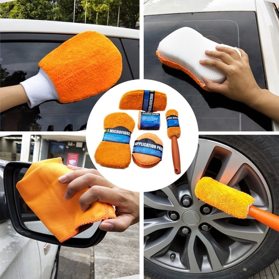 Car Wash 9-piece Set Car Beauty And Cleaning Car Interior Cleaner Tools Car Wash Kit Gloves Car Towel Cloth Car Wash Soap Waxing Sponge Block Inside Car Windshield Cleaner Wheel Hub Brush