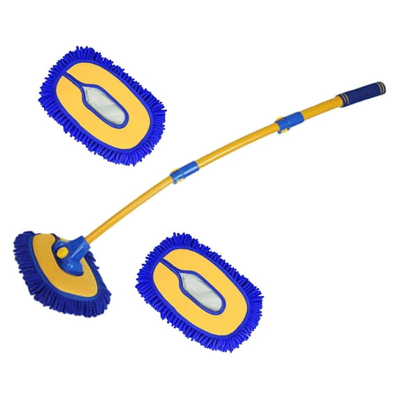 Car Wash Brush Mop Adjustable for Trailer Trucks with 2 Replacement Heads