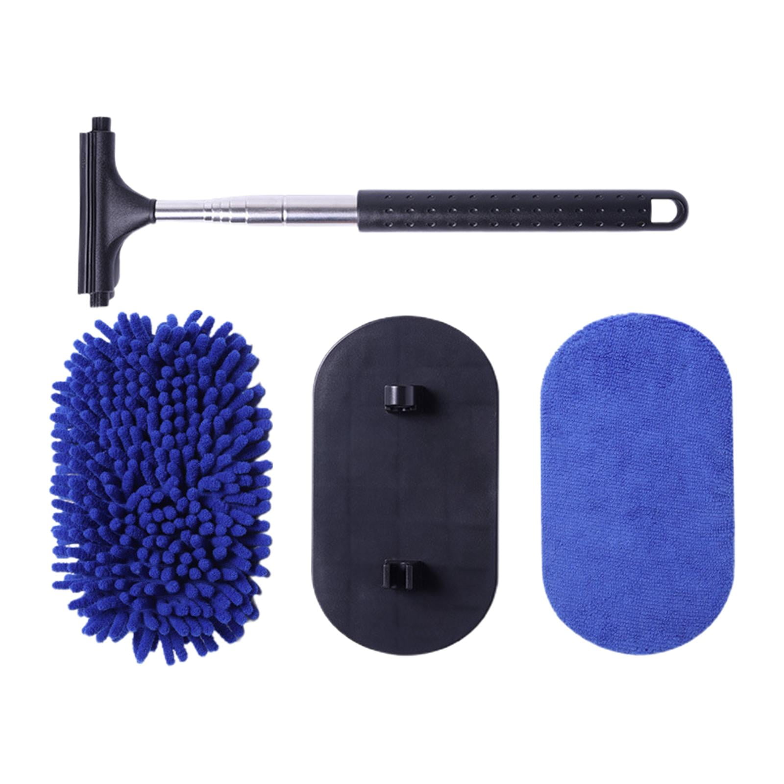 Car Wash Brush Mop Side Mirror Squeegee ,with Long Handle ,3 in 1 Adjustable Windshield Tools for Cars RV Truck Boat