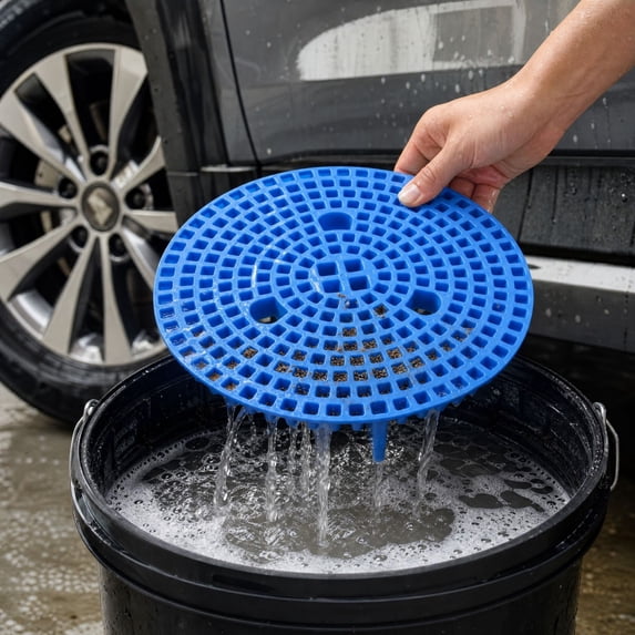 Car Wash Bucket Insert, Dirt Trap Filter Plastic Sediment Separator Screen with Gift Design, for Auto Detailing Accessories and Mud Removal