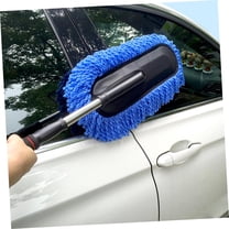 Car Wash Cleaning Brush, Extendable Handle Car Dust Brush Scratch, Car Exterior Interior Cleaning Duster Tool, Soft Microfiber Car Dust Brush for Truck SUV Vehicle Home Cleaning, L, Blue