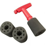 Car Wash Embedded Tire Screw Brush Lug Nut Wheel Cleaning Tools with 3 Extra Sponges