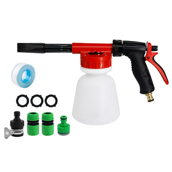 Car Wash Foam Garden Hose Sprayer Foam Sprayer With Adjustable Ratio Dial Soap Foaming Sprayer Nozzle Kit With 1 Liter Bottle Universal Connectors