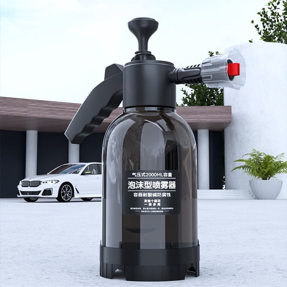 Car Wash Foam Spray Can, 2L High Pressure Hand Spray Car Wash Pot, Car Wash Sprayer with 5 Effluent Modes, for Auto Detailing, Watering Garden