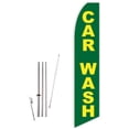 thumbnail image 1 of Car Wash Green Super Novo Feather Flag - Complete with 15ft Pole Set and Ground Spike, 1 of 1